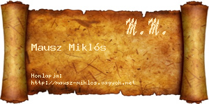 Mausz Miklós névjegykártya